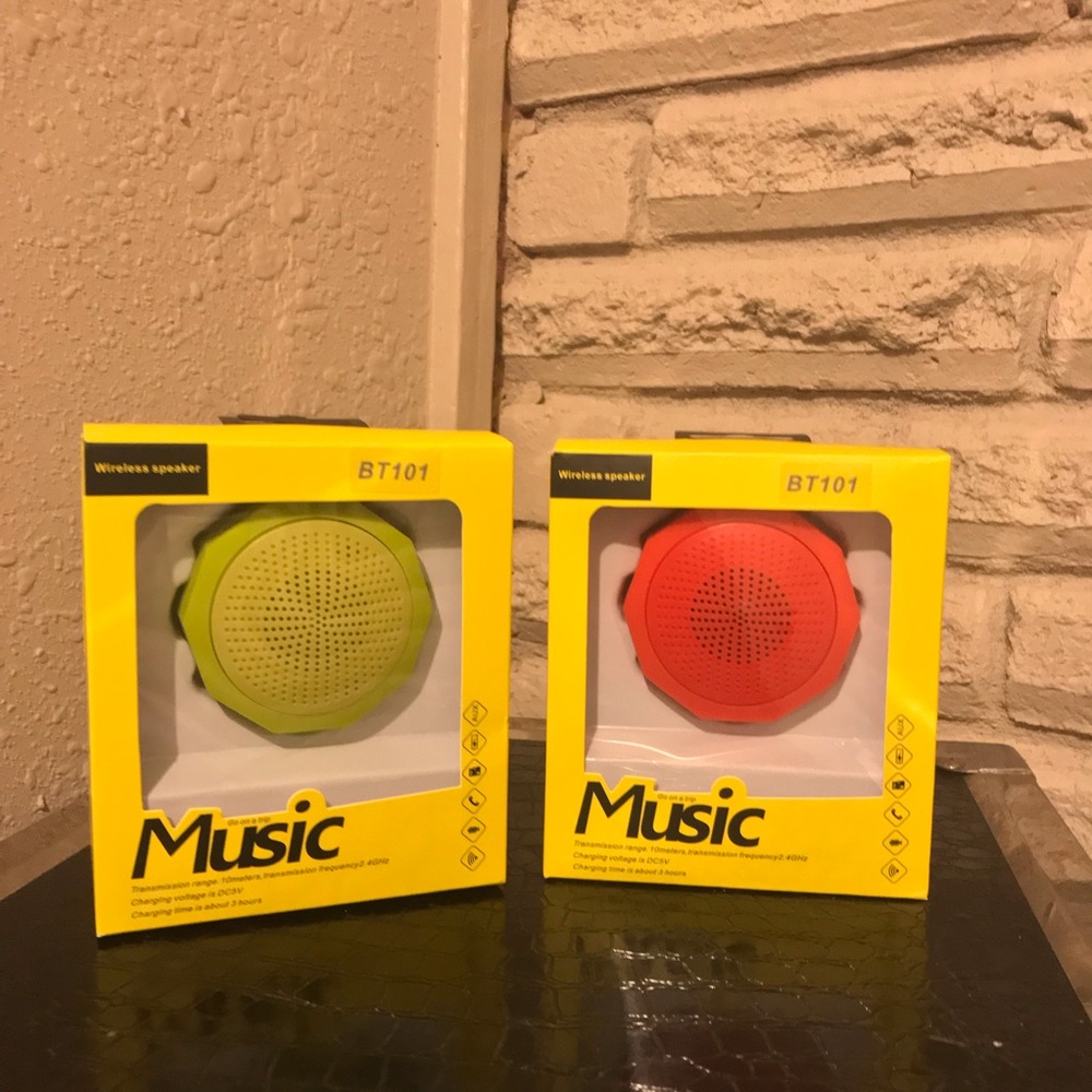 TechComm BT101 Mini Bluetooth Portable Speakers (set of 2 various colors)